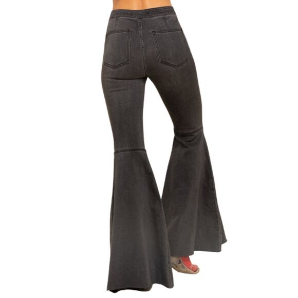 We The Free People Jeans Size 28 Just Float On Flare Jeans Gray Stretchy Western - Picture 2 of 8